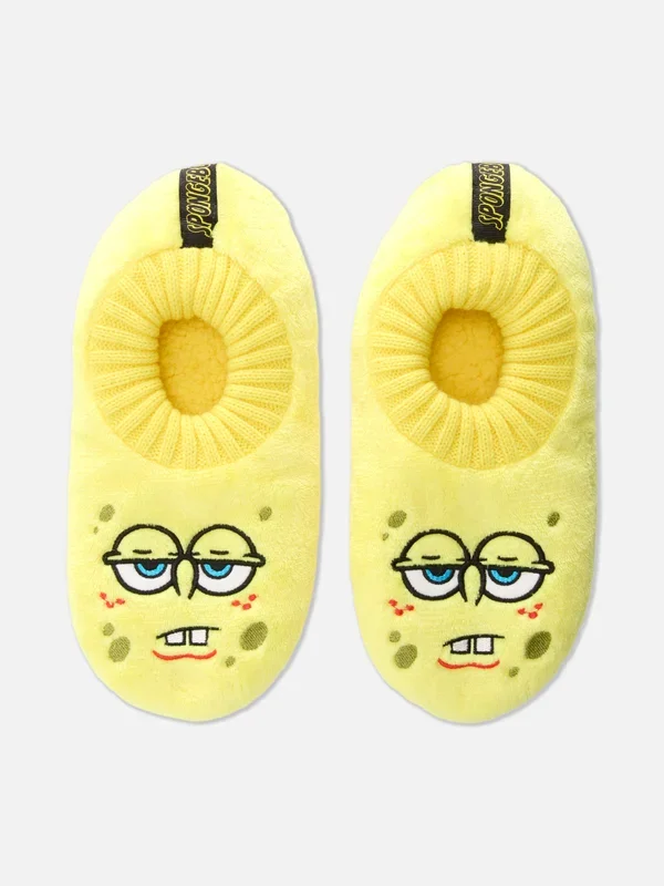 Men’s Yellow SpongeBob SquarePants Slipper Socks Penneys