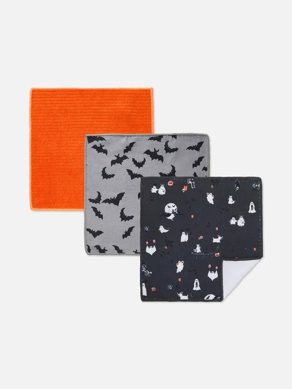 Multi 3pk Halloween Microfibre Cloths Penneys