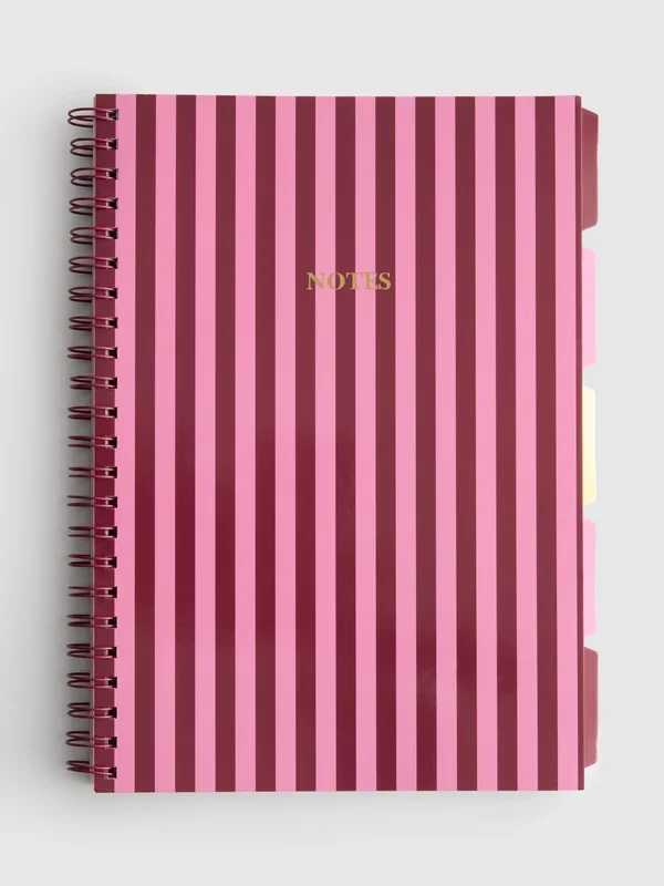 Multi A4 Striped Tab Notebook Penneys