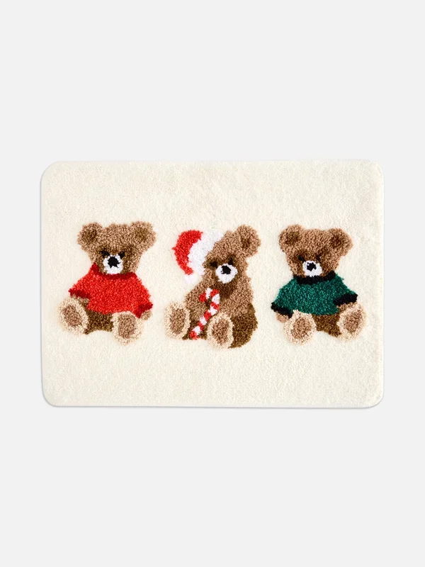 Multi Teddy Bear Christmas Bath Mat Penneys