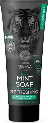 NATURA SIBERICA – MEN – Black Mint Soap For Hair And Body – 200 ml