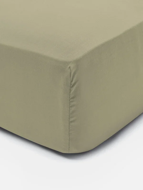 Natural Sateen Single Fitted Sheet Penneys