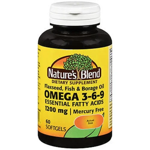 Nature’s Blend Flaxseed, Fish & Borage Oils 1200 mg Softgels Thrifty White Health Essentials