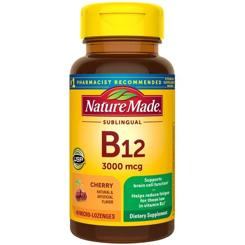 Nature Made B12 3000 mcg MicroLozenges Cherry Flavor Thrifty White Health Essentials