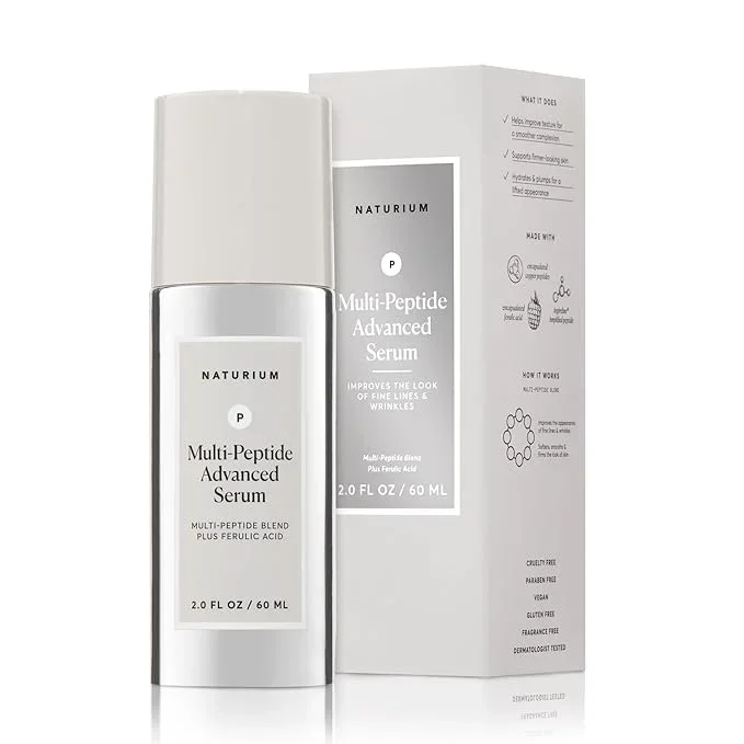 Naturium Multi-Peptide Advanced Serum Jumbo, Firming & Smoothing Face Serum for Fine Lines & Wrinkles with Advanced Multi-Peptide Blend, 2 oz