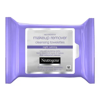 Neutrogena Makeup Remover Cleansing Towelettes & Wipes, Night Calming, 25 Count