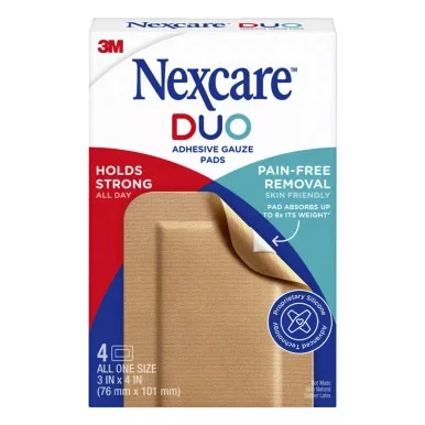 Nexcare Duo Adhesive Gauze Pads 4 ct