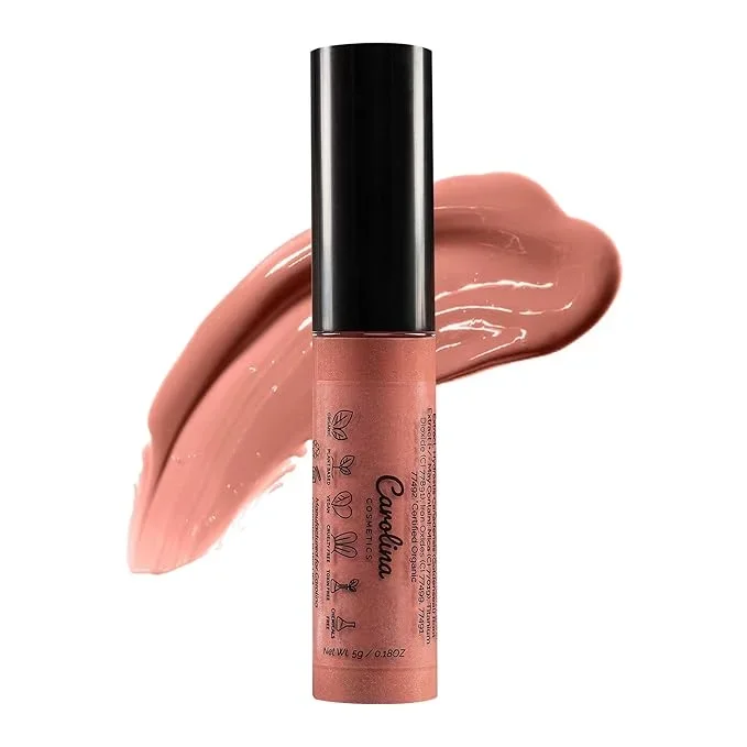 Non-Sticky Lip Gloss (Divine) – Plant-Based Hydrating & Nourishing with Sunflower Seed Oil, Cacao & Grape Seed Oil – 5g/0.18oz
