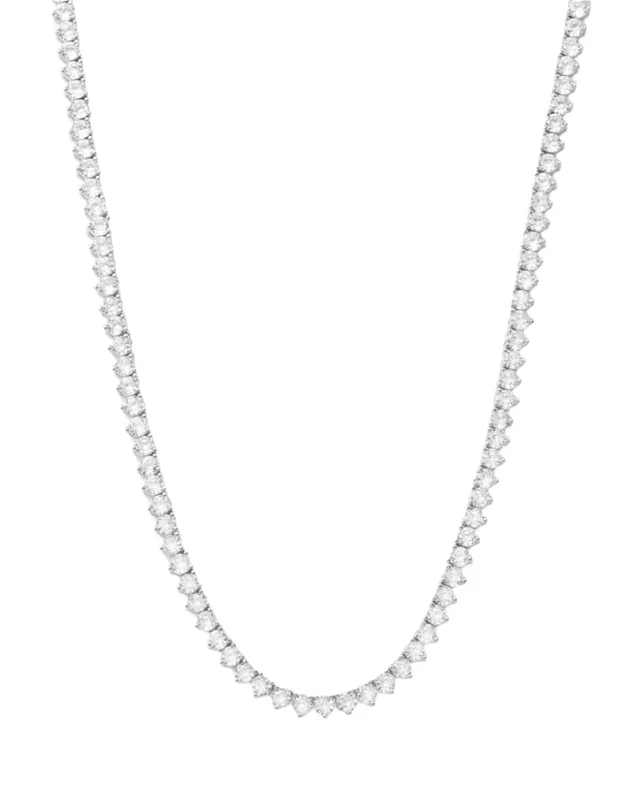 Not Your Basic Tennis Necklace 16″ – Silver