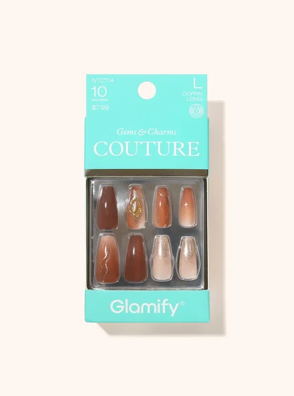NTCT04 Couture Press On Nails – Coffin Long
