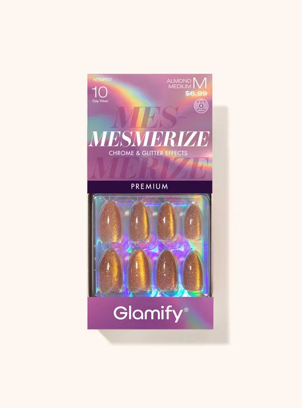 NTMR07 Mesmerize Premium Press On Nails – Almond Medium