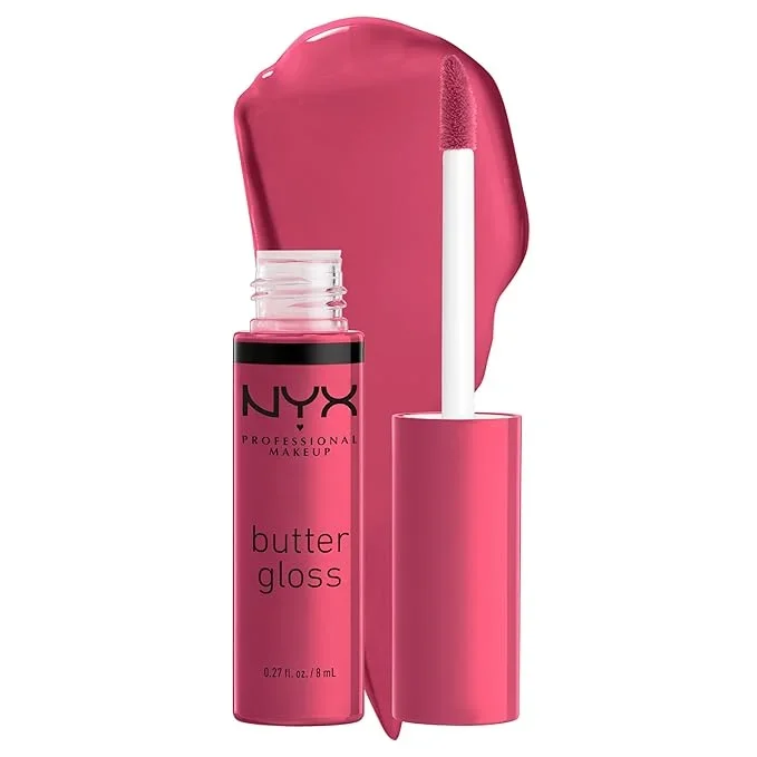 NYX PROFESSIONAL MAKEUP Butter Gloss, Non-Sticky Lip Gloss – Strawberry Cheesecake (Warm Pink)