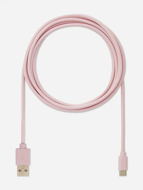 Pink 2M AC USB Cable Penneys