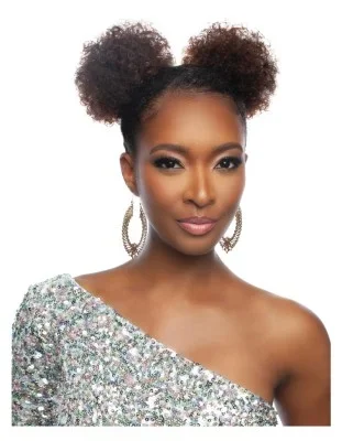 PQWNT05 Double Afro Puff Wnt Pristine Queen 100% Human Hair Ponytail Mane Concept