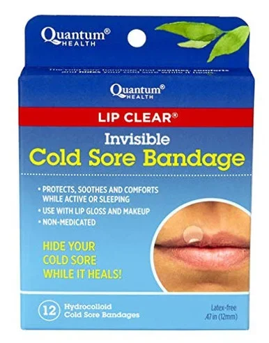 Quantum Health Lip Clear Invisible Cold Sore Bandage, 12 Ct