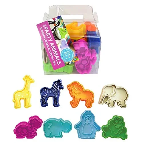 R&M International Party Animals, Set of 8 Stamper Set, Standard 2″ (8-Piece, Silver