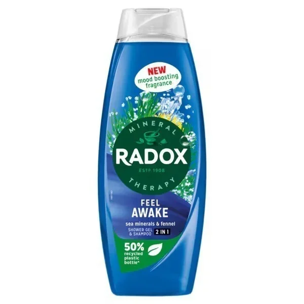 Radox Feel Awake 2 in 1 Shower Gel & Shampoo 225ml Toiletries