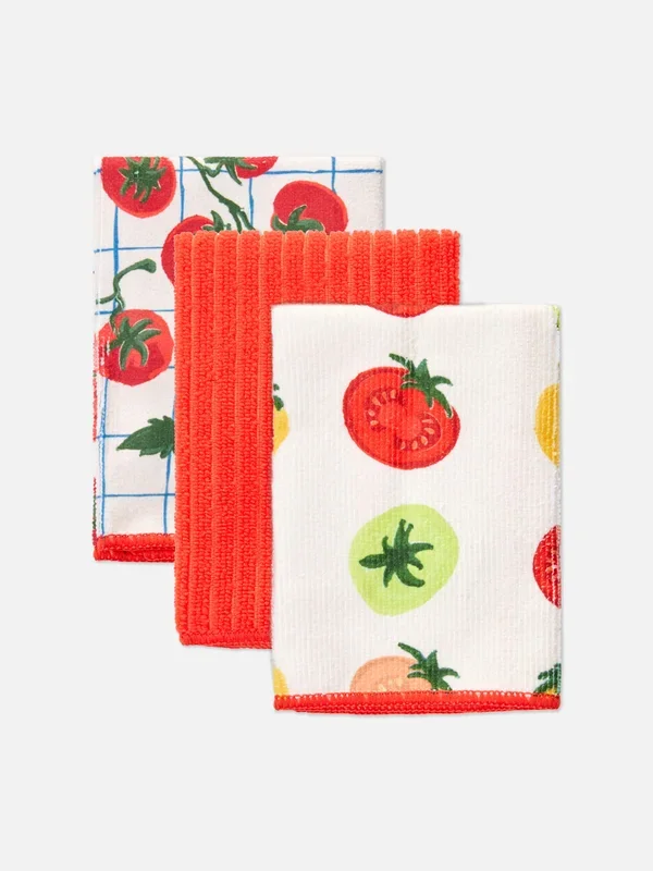 Red 3pk Decorative Tea Towels Penneys