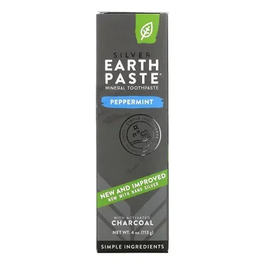 Redmond Clay Earthpaste, Peppermint Charcoal Toothpaste 4 Oz