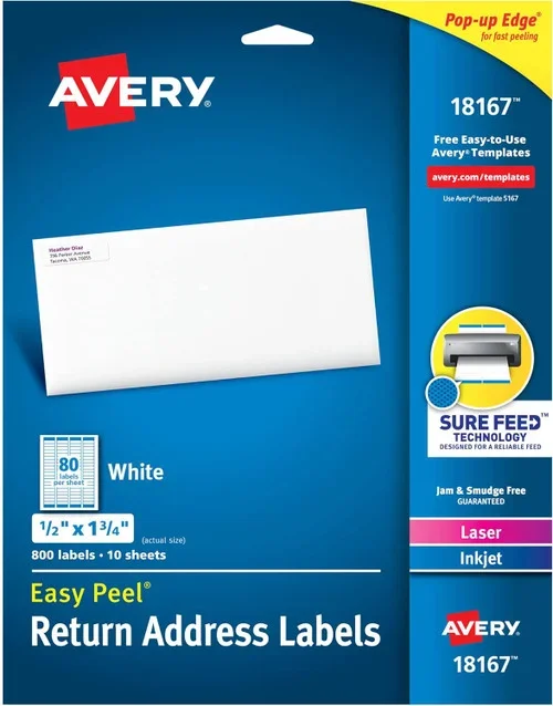 Return Address Labels, 800Ct., 8 1/2X11″ Thrifty White Health Essentials