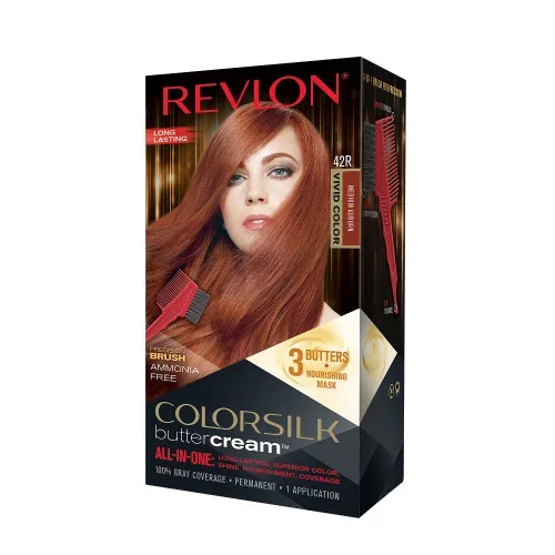 Revlon Luxurious ColorSilk Buttercream Hair Color Medium Auburn 42R Thrifty White Health Essentials