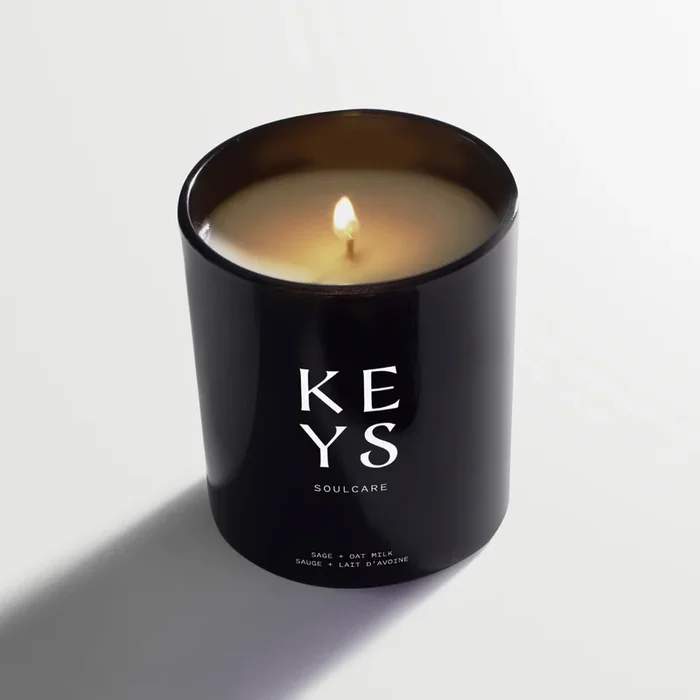 Sage + Oat Milk Scented Candle Calming Soy Candle Keys Soulcare