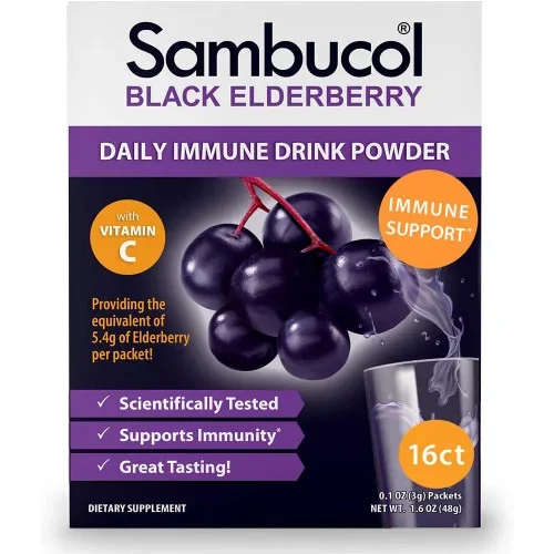 Sambucol Black Elderberry Daily Immune Drink Powder Packets Thrifty White Health Essentials