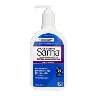 Sarna Sensitive SteroidFree AntiItch Lotion For Dry Irritated Skin, Fragrance Free 7.5 Oz