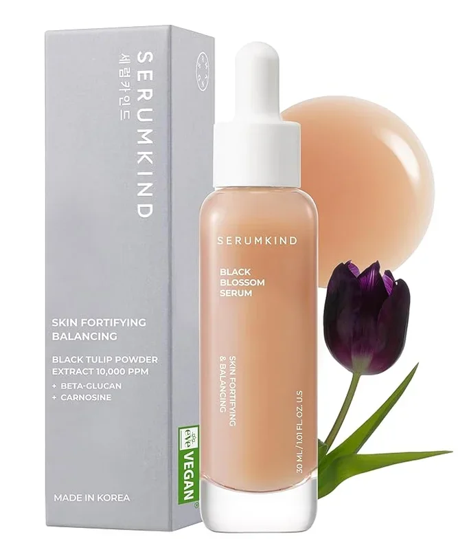 SERUMKIND Black Tulip Serum – Barrier Repair Antioxidant Korean Face Serum – Beta Glucan – Hydrating and Anti-aging – Vegan, Cruelty-Free, Unscented – 1.01 fl.oz.