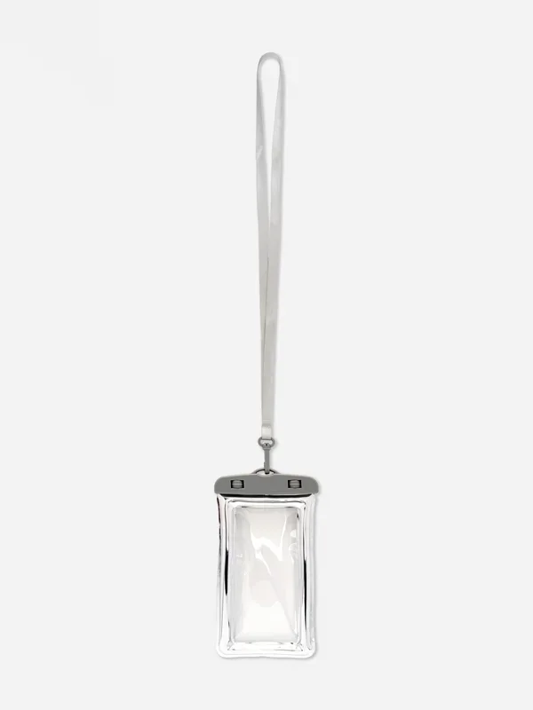Silver Waterproof Phone Bag On Lanyard Penneys