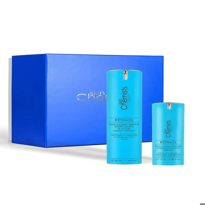 skinChemists Retinol Night Cream & Eye Serum AntiAgeing Kit buy for £34.99 and save 80% Skin Care Sets