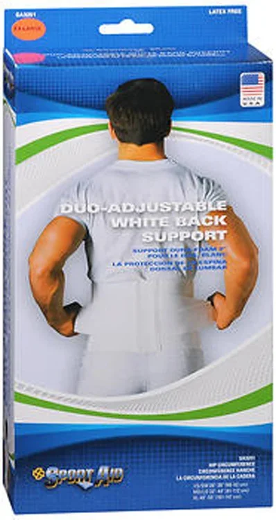 Sport Aid DuoAdjustable White Back Support XL Thrifty White Health Essentials