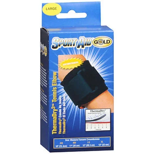 Sport Aid Gold ThermaDry3 Tennis Elbow Sleeve Large Thrifty White Health Essentials