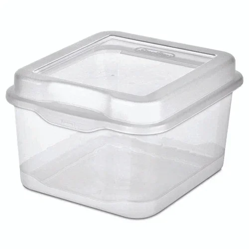 Storage Box Flip Top Tote Clear Thrifty White Health Essentials