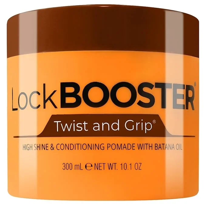 Style Factor Lock BOOSTER Twist & Grip Braid Gel (10.1 Oz.) with Batana Oil— Strong Hold, Flake-Free, Frizz-Free Hair Braiding Gel for Defined & Long-Lasting Twists, Locs & Braids