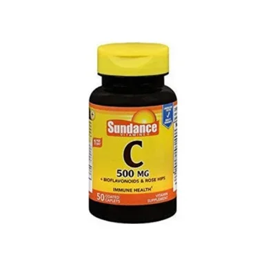 Sundance Vitamin C 500 Mg Bioflavonoids And Wild Rose Hips Capsules 50 Ea