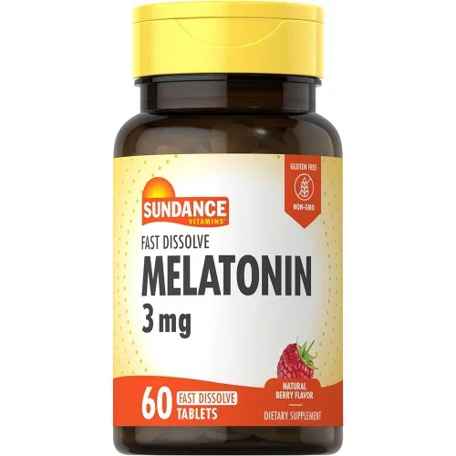 Sundance Vitamins Melatonin 3 mg Tablets Natural Berry Flavor Thrifty White Health Essentials