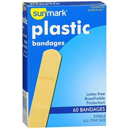 Sunmark Plastic Bandages All One Size Thrifty White Health Essentials