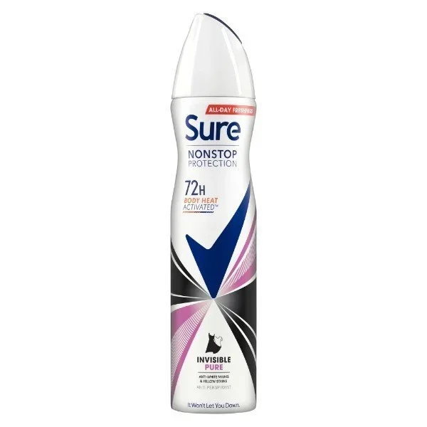 Sure For Women Non Stop Anti Perspirant Invisible Pure 250ml DEFAULT