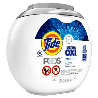 Tide Pods Laundry Detergent Pacs With Oxifree 32Ct