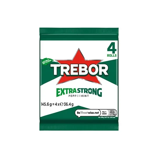 Trebor Xtra Strong Peppermint 4 Pack 145.6g Food & Drink