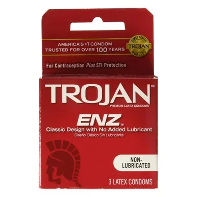 Trojan Condoms NonLubricated Latex 3 Each
