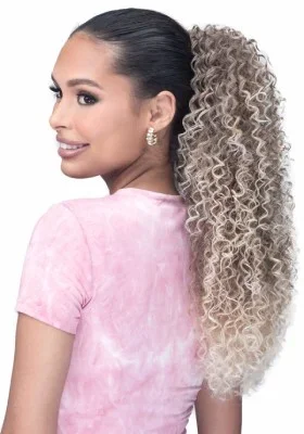 UPP00420 JERRY CURL 20” Synthetic Hair Drawstring Ponytail Laude Hair