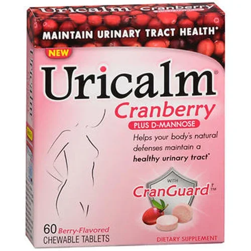 Uricalm Cranberry plus DMannose Dietary Supplement Chewable Tablets BerryFlavored Thrifty White Health Essentials