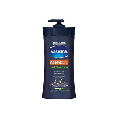 Vaseline Men Body & Face Lotion, Fast Absorbing 20.3 Oz