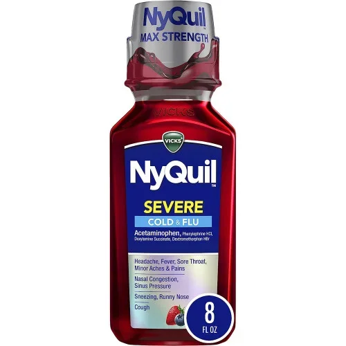 Vicks NyQuil Severe Cold Flu Liquid Berry Flavor Thrifty White Health Essentials