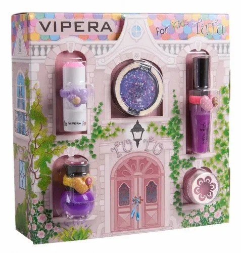 VIPERA – Magic Tutu Collection – Gift Set of 5 Cosmetics for Children + House – 05 Violet Coupe