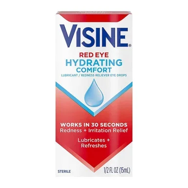 Visine Red Eye Hydrating Comfort Eye Drops 0.5 Fl Oz
