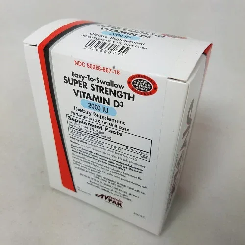 Vitamin D3 2000IU 50 Softgels per Pack Thrifty White Health Essentials