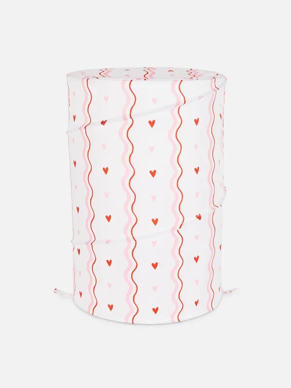 White Patterned PopUp Laundry Bin Penneys